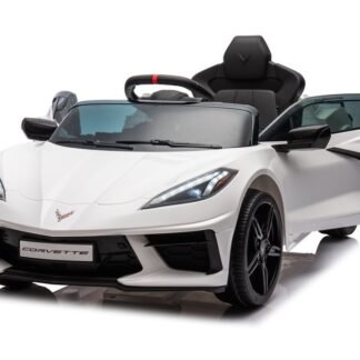 Corvette Stingray C8, blanco, 12V, RC  - INDA1022-LEG-6951258